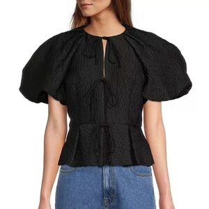 Courtney Grow x Antonio Melani Peplum Black Top Size 2